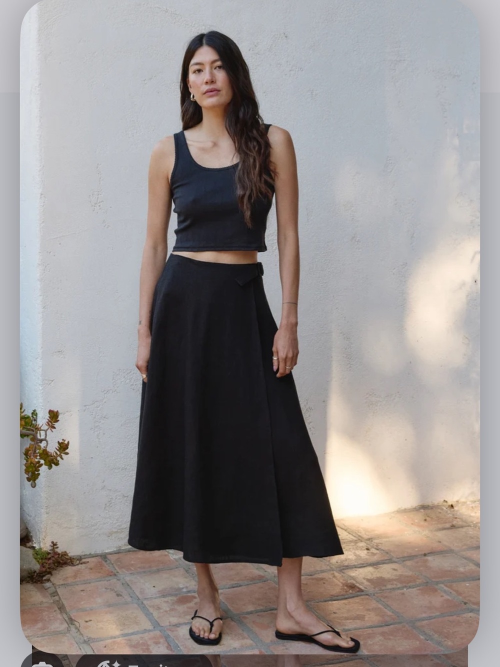 First Rite Cropped Scoop Tank in Black Pointelle